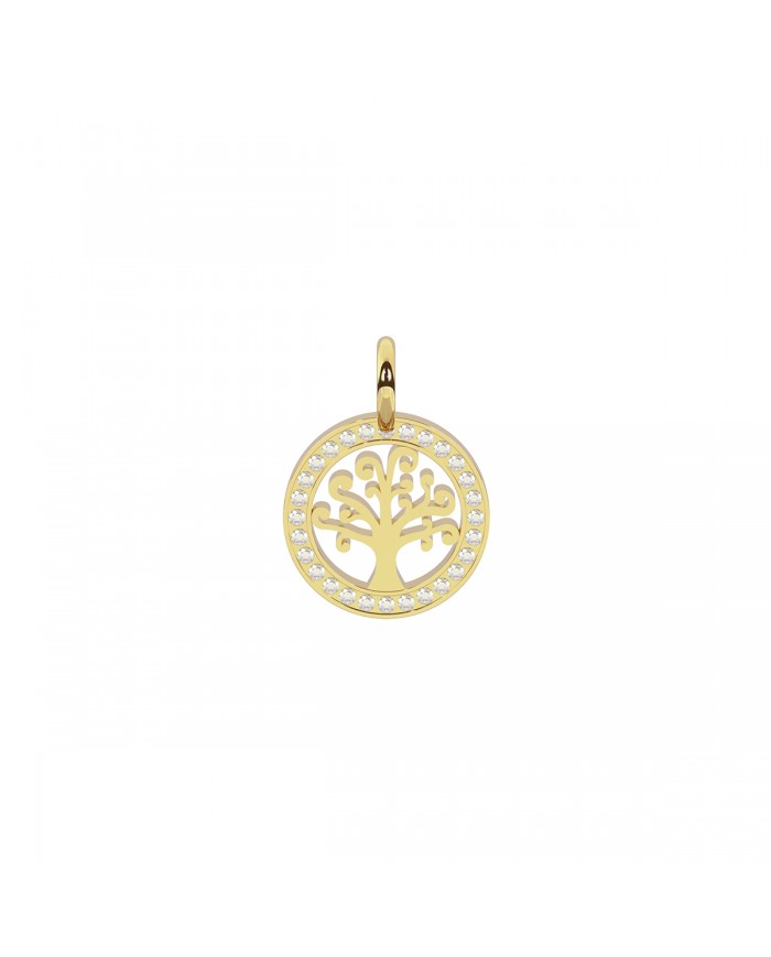 Kidult By You  Ciondolo in acciaio 316L PVD Gold    e cristalli