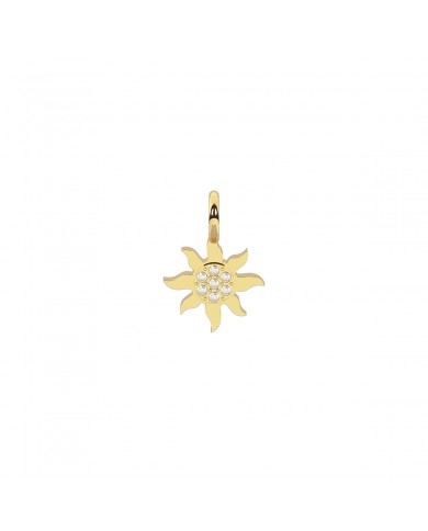 Kidult by You  Ciondolo in acciaio 316L PVD   Gold e  cristalli