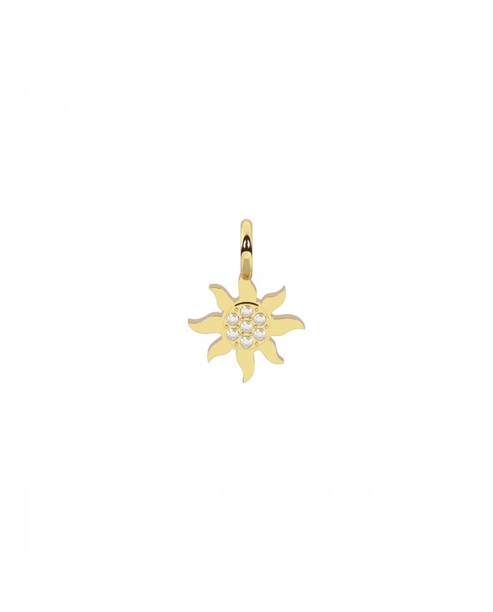 Kidult by You  Ciondolo in acciaio 316L PVD   Gold e  cristalli