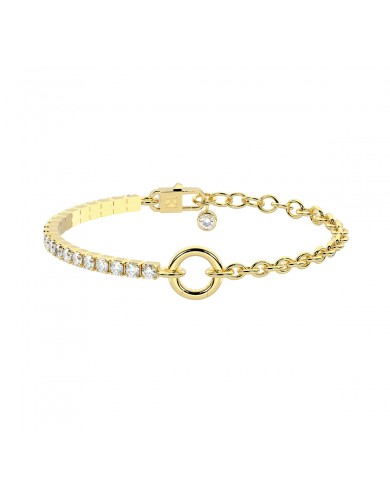 Kidult by You  Base Bracciale in acciaio 316L PVD   Gold e zirconi