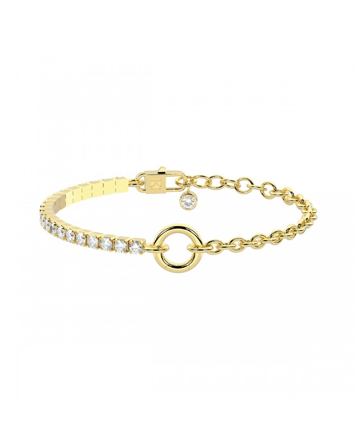 Kidult by You  Base Bracciale in acciaio 316L PVD   Gold e zirconi
