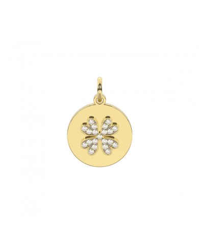 Kidult by You  Ciondolo in acciaio 316L PVD    Gold cristalli