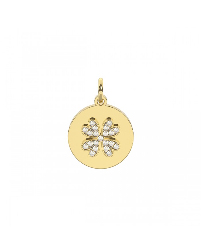 Kidult by You  Ciondolo in acciaio 316L PVD    Gold cristalli