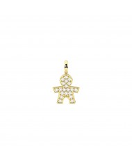 Kidult by You   Ciondolo in acciaio 316L PVD giallo cristalli   BOY