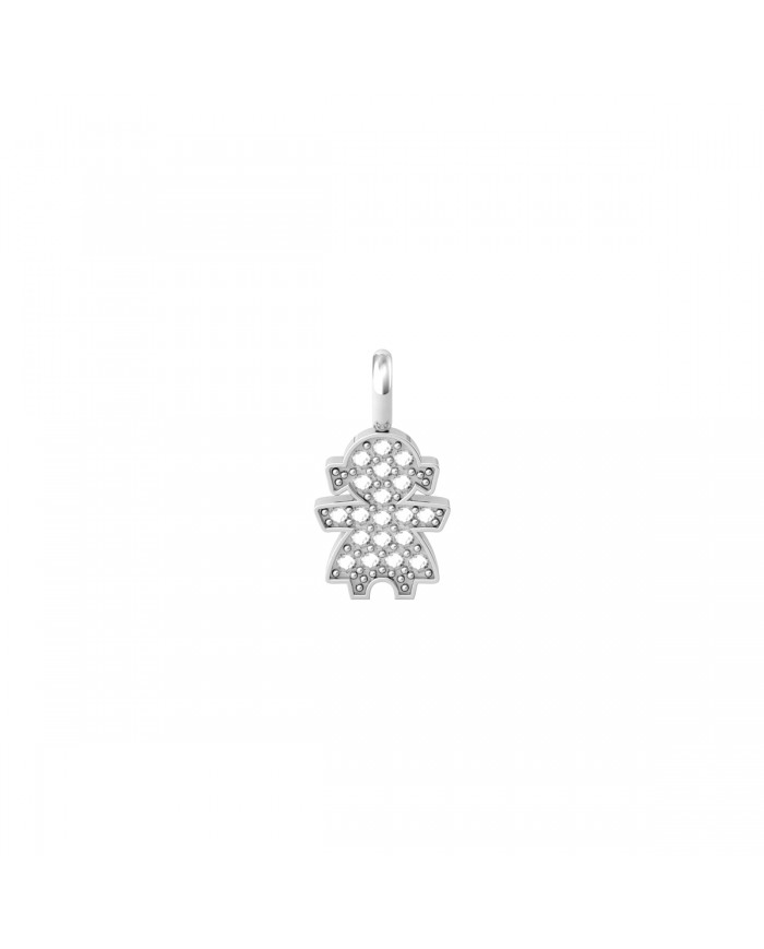 Kidult by You   Ciondolo in acciaio 316L cristalli  GIRL