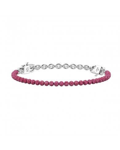 Kidult by You   Bracciale in acciaio 316L zirconi   rubino