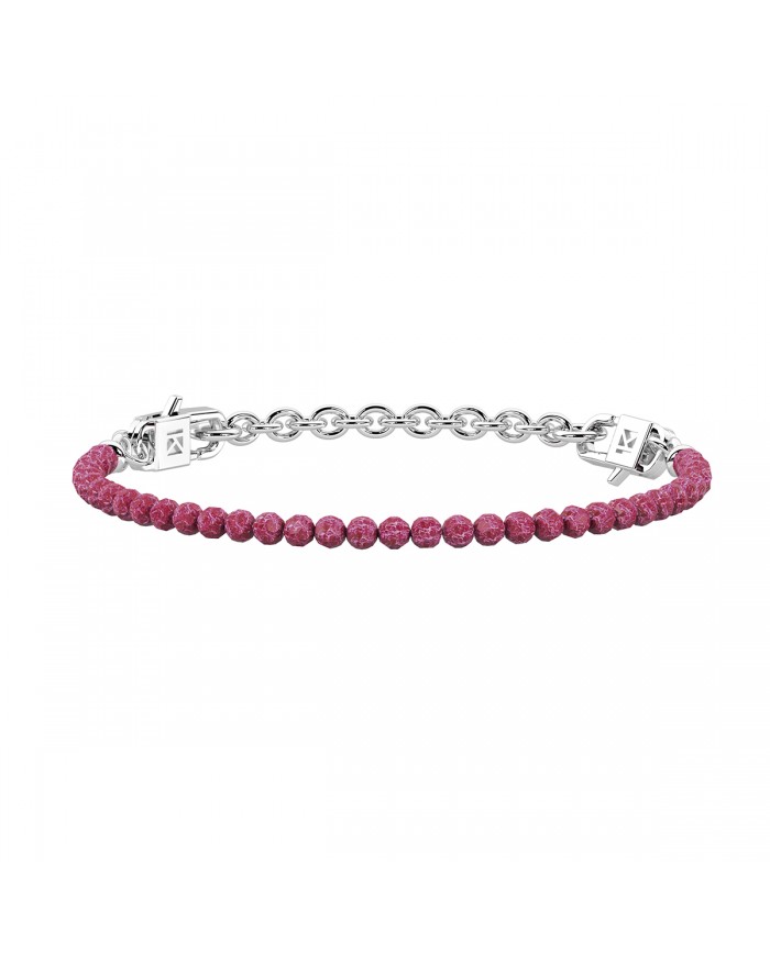 Kidult by You   Bracciale in acciaio 316L zirconi   rubino