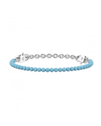 Kidult by You  Base Bracciale in acciaio 316L zirconi  acquamarina