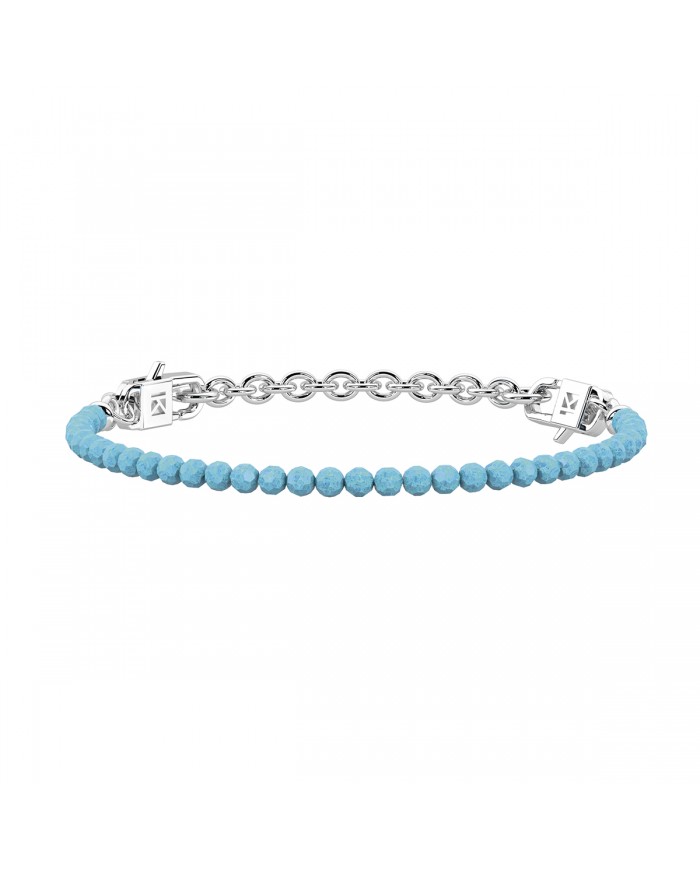 Kidult by You  Base Bracciale in acciaio 316L zirconi  acquamarina