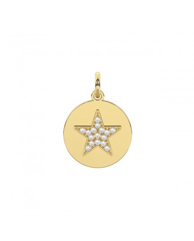 Kidult by You   Ciondolo in acciaio 316L PVD giallo cristalli