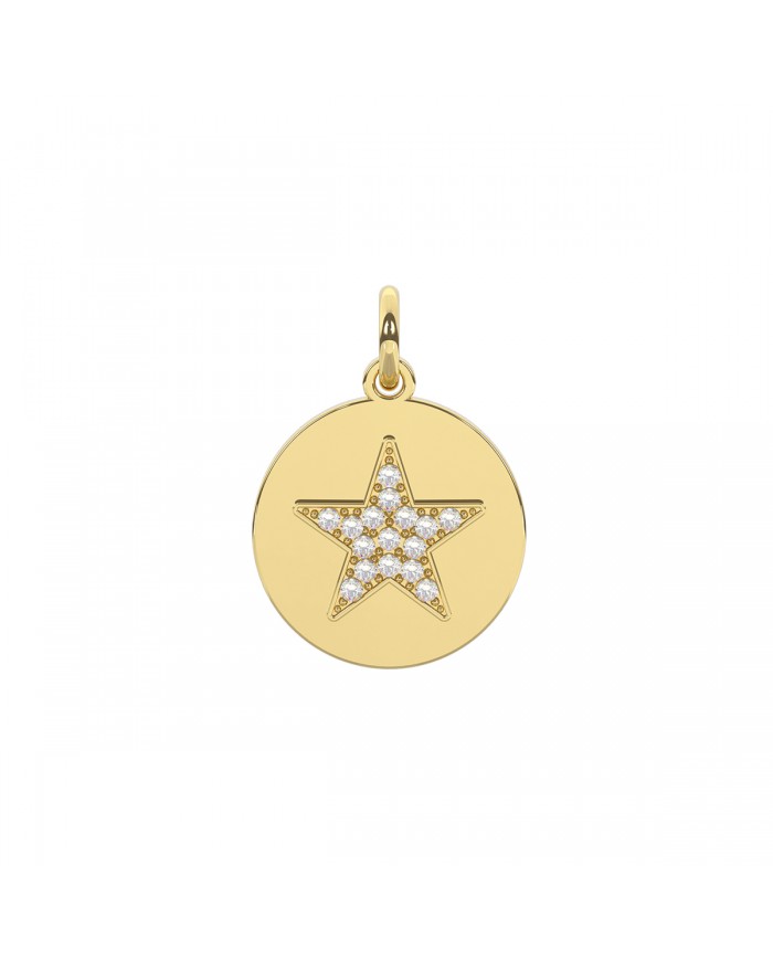 Kidult by You   Ciondolo in acciaio 316L PVD giallo cristalli