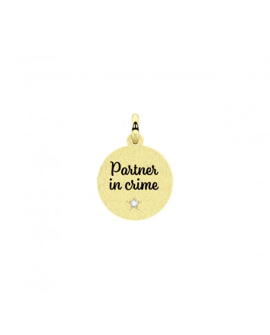 Ciondolo in acciaio 316L PVD giallo cristalli