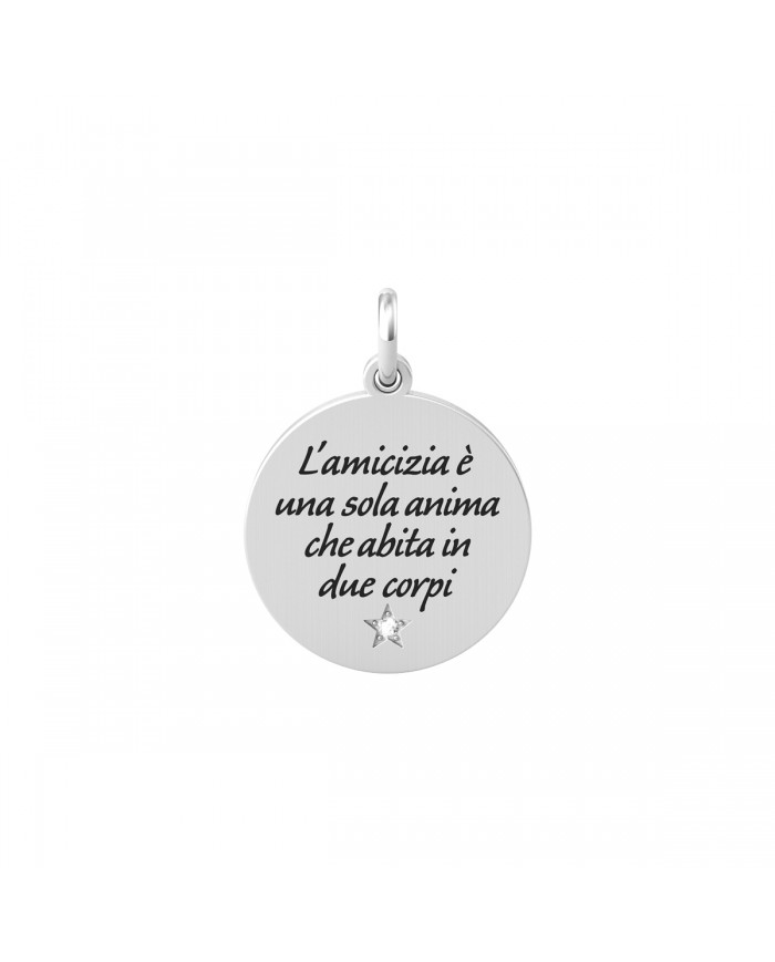 Kidult by You   Ciondolo in acciaio 316L cristalli