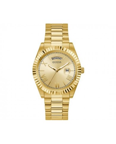 Orologio Uomo Guess  Cinturino in acciao Gold  Qadrante Gold  Solo Tempo più Datario