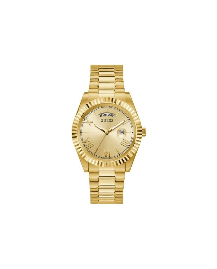 Orologio Uomo Guess  Cinturino in acciao Gold  Qadrante Gold  Solo Tempo più Datario