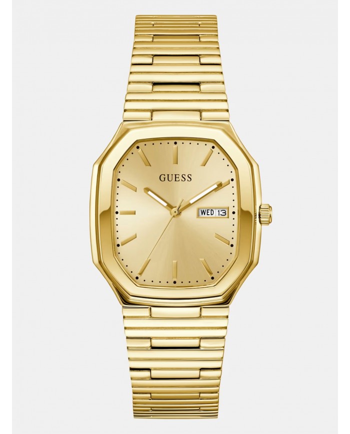 Orologio Guess uomo GUW OLIVER 3H 35 mm CHAMP.    Cinturino Acciaio Gold  Datario
