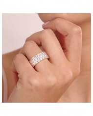 Bronzallure  Anello placcato in ro 18 K  THREE BANDS Pavè