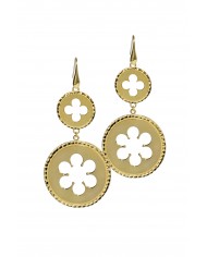 Orecchini a lobo in argento 925/°°° rodiato in oro bianco 24ct a 1mcr