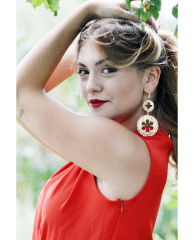 Orecchini in argento 925 placcato oro giallo 24K a 1mcrCollezione Rosoni