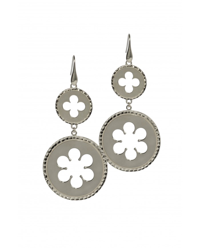 Orecchini in argento 925 rodiato oro bianco 24ct a 1mcr COLLEZIONE ROSONI