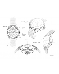 MONTIGNAC Orologio 3H 42mm GREEN BLACK LEAT STRAP