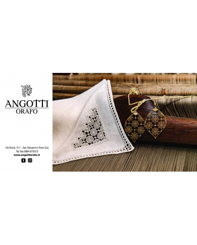 ORECCHINI IN ARGENTO 925 PLACCATO ORO GIALLO 24 ct a 1 mcrCOLLEZIONE RICAMI