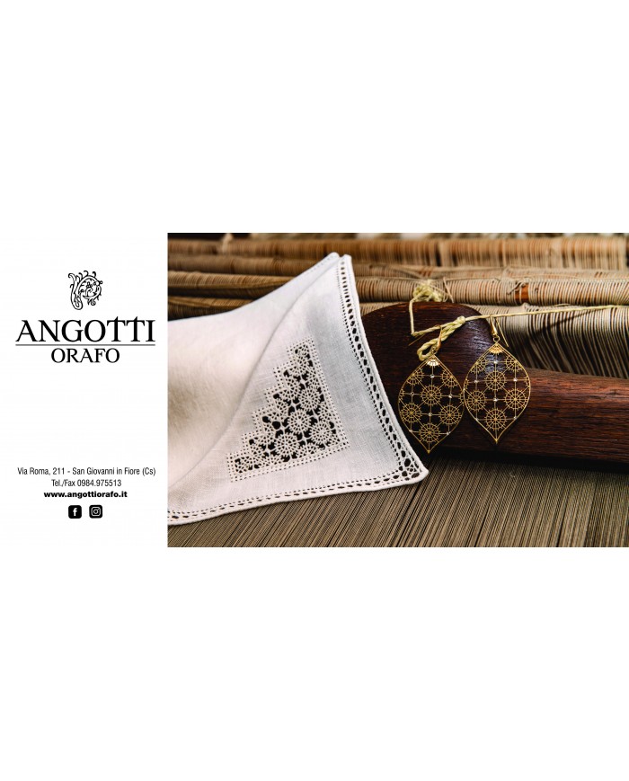 ORECCHINI IN ARGENTO 925 PLACCATO ORO GIALLO 24 ct a 1 mcrCOLLEZIONE RICAMI