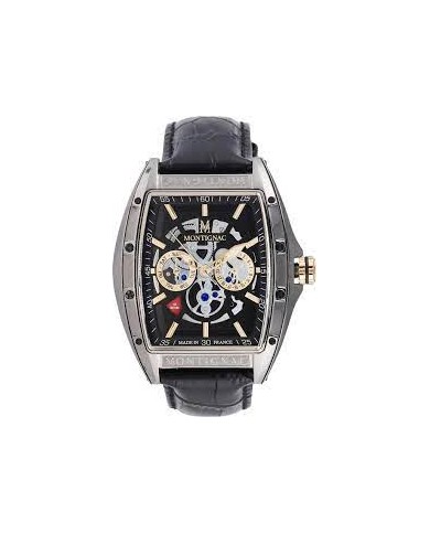 MONTIGNAC MULTI 53.7X45mm   BLACK BLACK Cinturino in pelle STRAP