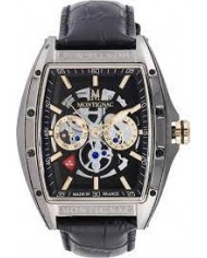 MONTIGNAC AUTO 55X42mm GREEN   BLACK   Cinturino in pelle