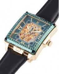 MONTIGNAC AUTO 55X42mm GREEN   BLACK   Cinturino in pelle