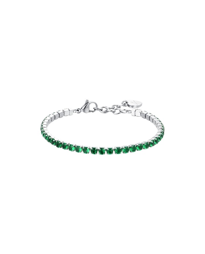 Luca Barra BRACCIALE TENNIS DONNA CRISTALLI VERDI
