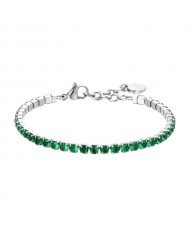 Luca Barra  BRACCIALE TENNIS DONNA IN ACCIAIO IP GOLD CON ZIRCONI BIANCHI
