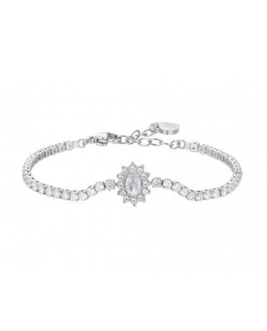 Luca Barra  BRACCIALE TENNIS DONNA IN ACCIAIO CRISTALLI E ZIRCONE BIANCO