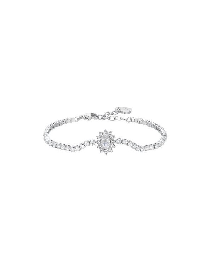 Luca Barra  BRACCIALE TENNIS DONNA IN ACCIAIO CRISTALLI E ZIRCONE BIANCO