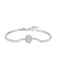 Luca Barra  BRACCIALE TENNIS DONNA IN ACCIAIO IP GOLD CON ZIRCONI BIANCHI