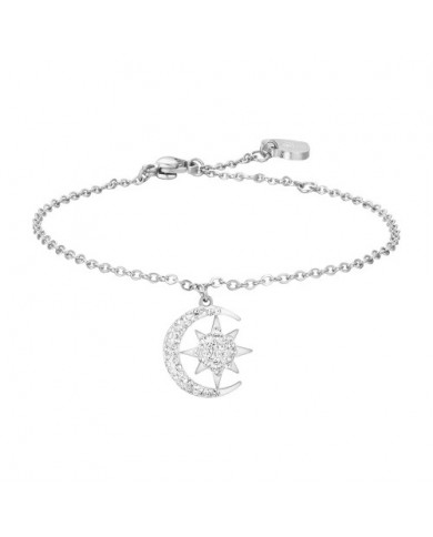 Luca Barra  BRACCIALE DONNA IN ACCIAIO STELLA E LUNA