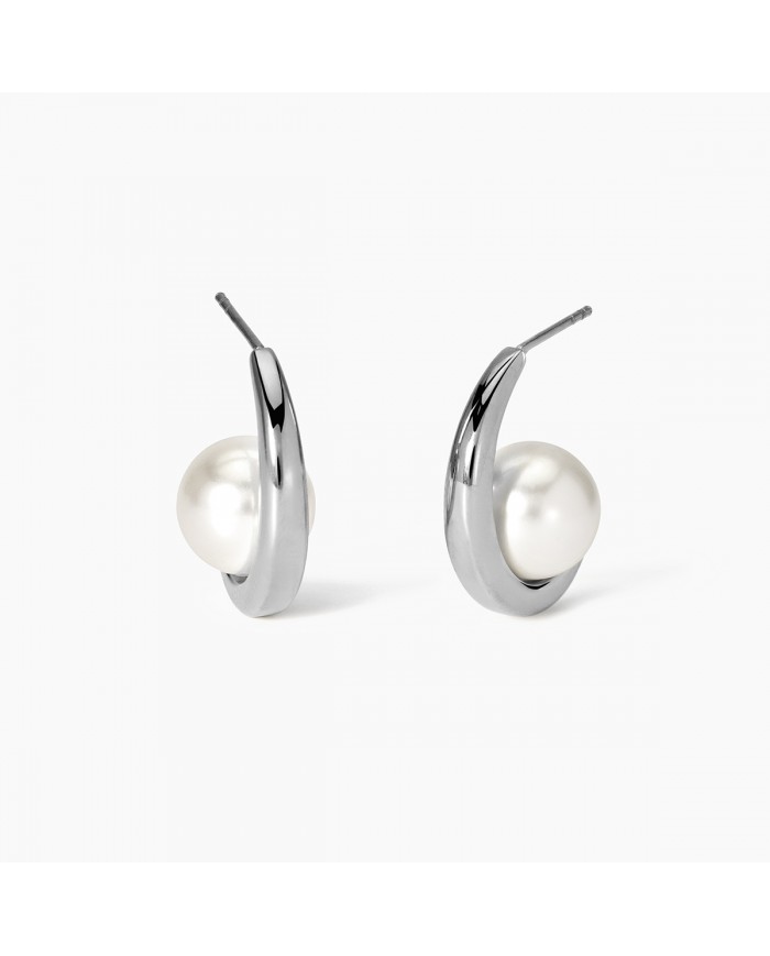 Kidult  Orecchini in acciaio 316L perle conchiglia