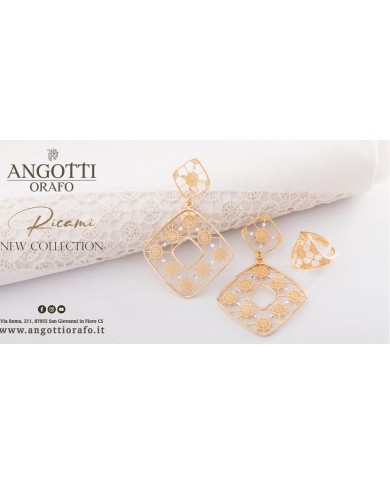 Anello in Argento 925/°°° Placcato oro Giallo 24 ct a 1 mcr COLLEZIONE RICAMI