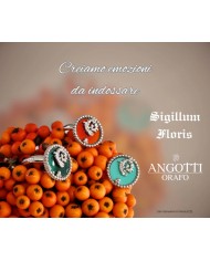 Anello in argento 925/°°° con smalto rosso Collezione Sigillum Floris