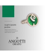 Anello in argento 925/°°° con smalto verde sfumatoCollezione Sigillum Floris