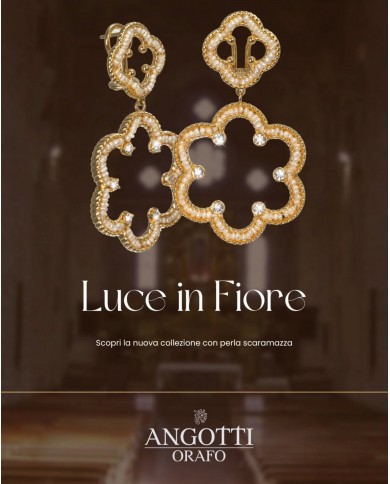 Orecchini in argento 925/°°° con perla  "scaramazza"Collezione Rosoni "Luce in Fiore"