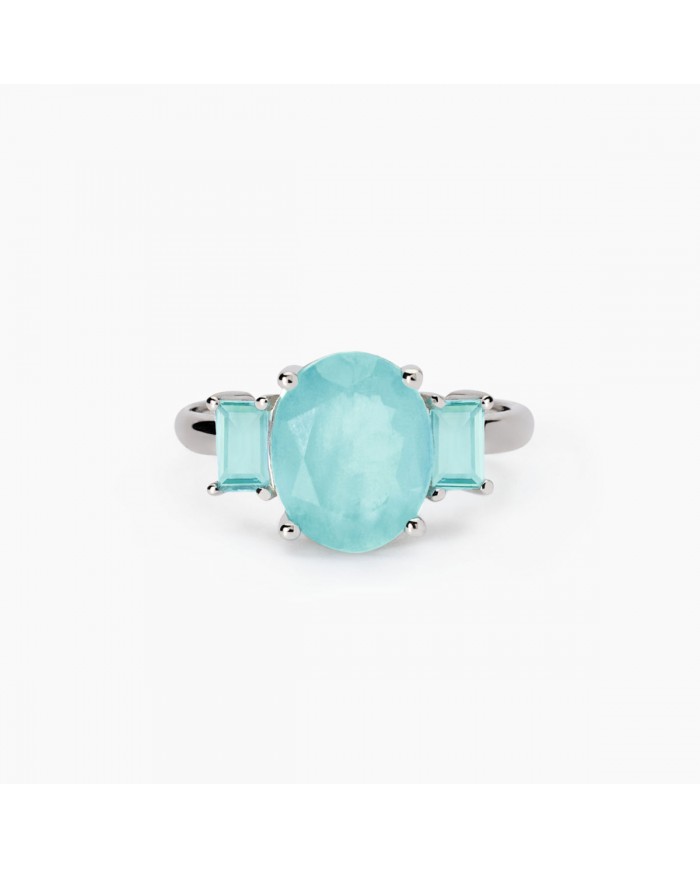 Mabina  Anello in argento 925/°°° glass cristallo rocca