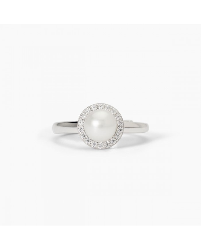 Mabina   Anello in argento 925/°°° perle coltivate zirconi