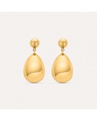 2 JEWELS Orecchini in acciaio 316L  PVD giallo e cristalli