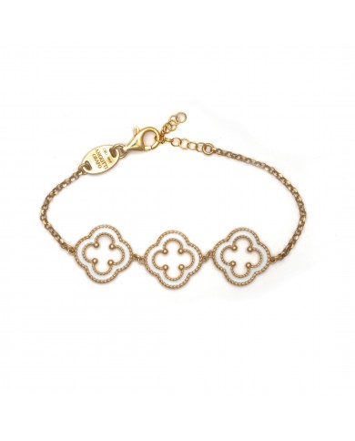 Bracciale in argento 925/°°° con smalto biancoCollezione Rosoni "Luce in Fiore"