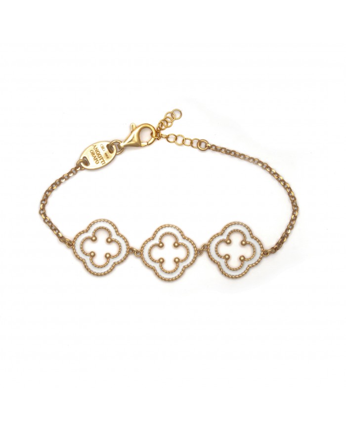 Bracciale in argento 925/°°° con smalto biancoCollezione Rosoni "Luce in Fiore"