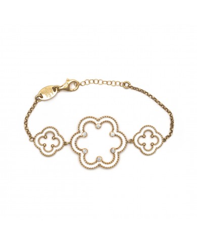 Bracciale in argento 925/°°° con smalto biancoCollezione Rosoni "Luce in Fiore"