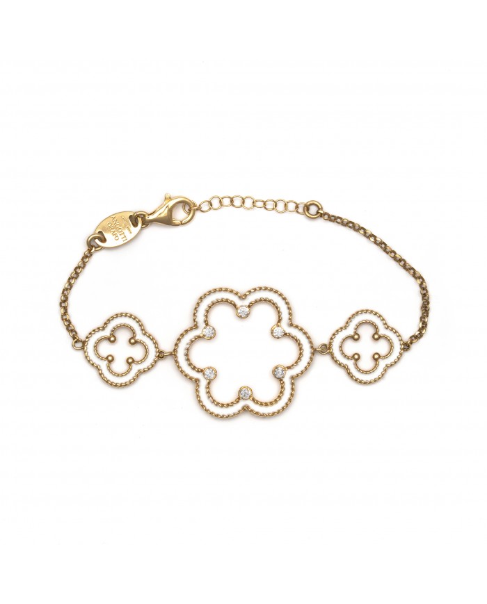 Bracciale in argento 925/°°° con smalto biancoCollezione Rosoni "Luce in Fiore"