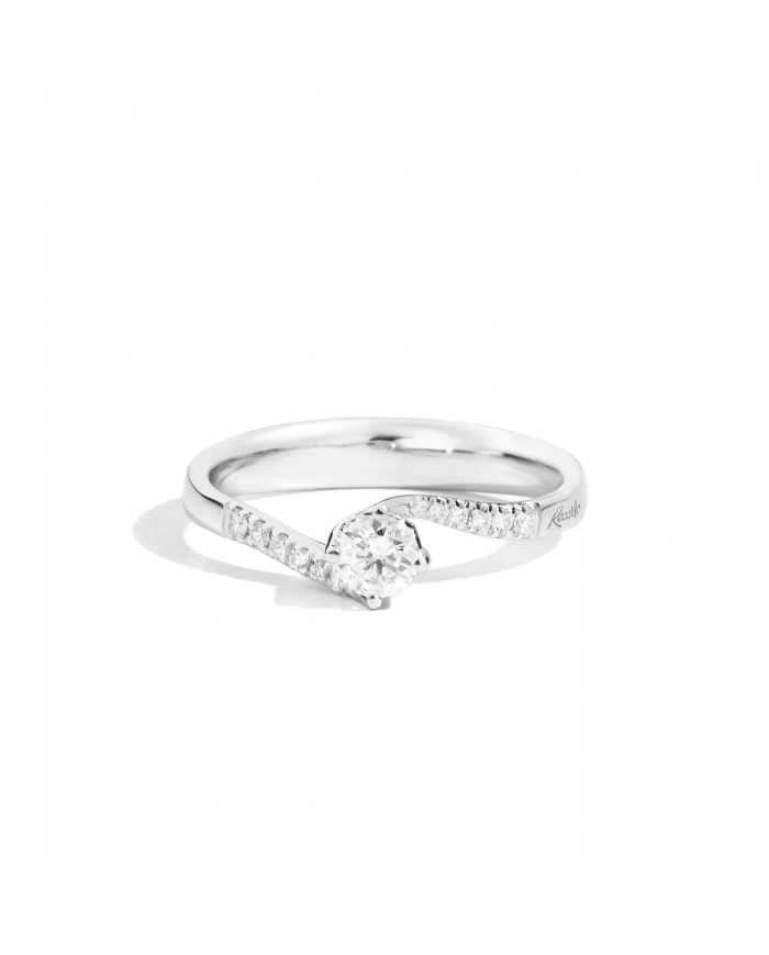 Anello Solitario Valentine Pavè RECARLO  DB 0,405  F SI