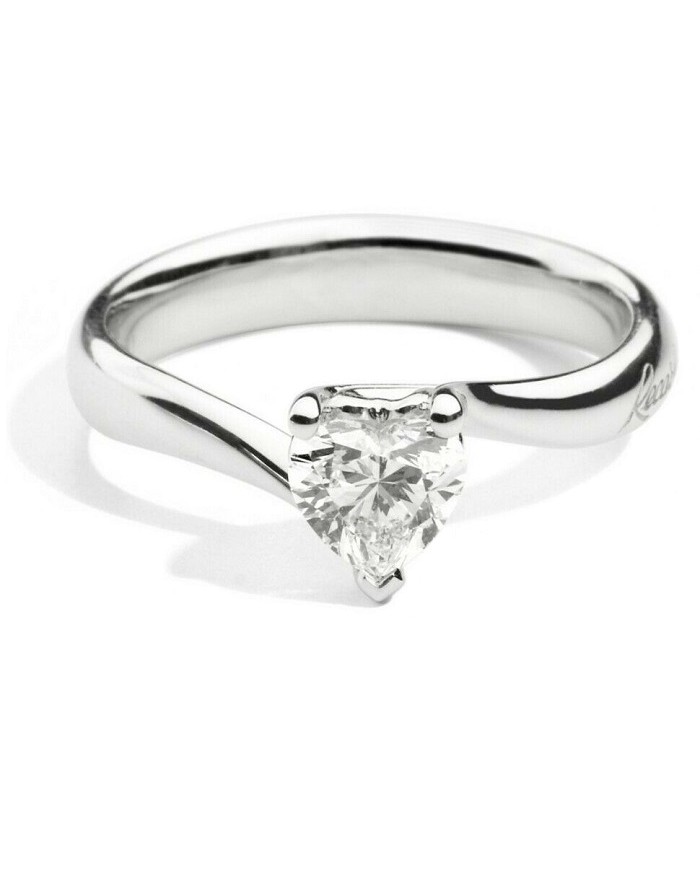 Anello Solitario Valentine brillante  taglio cuore Caratura 0,215